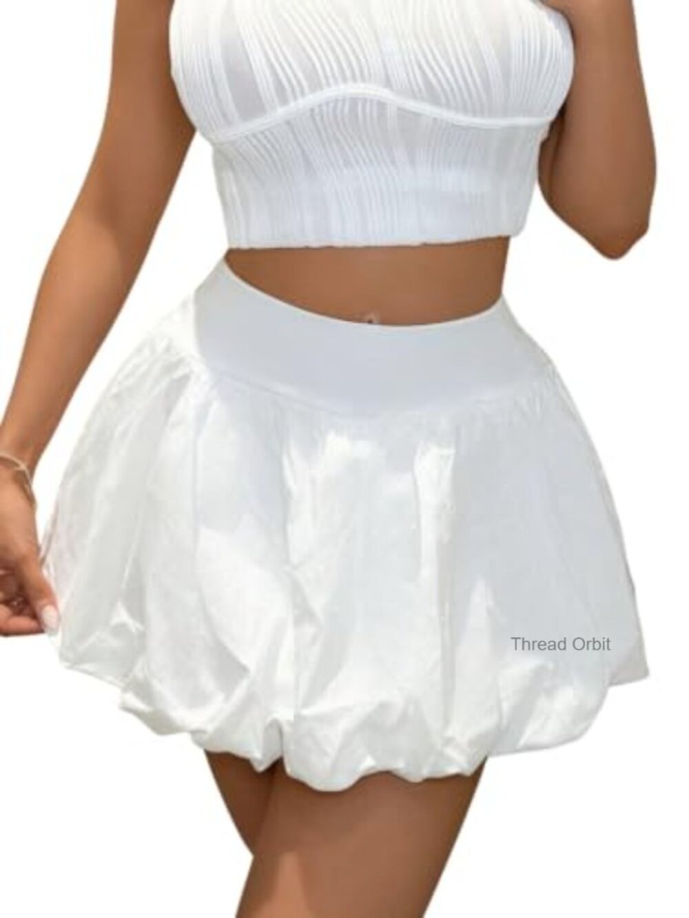Bubble Skort High Waist Pleated Mini Skirt with Pockets